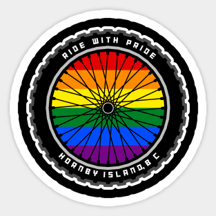 Hornby Island - Ride With Pride - Gay Cyclist - Bicycle - Hornby Island Sticker